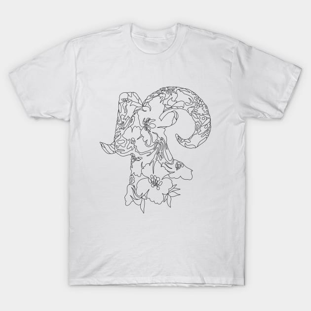 Aries Zodiac Astrological Sign Design T-Shirt by jillell